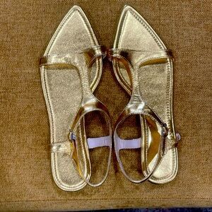 Brand new in box gold sandals 10